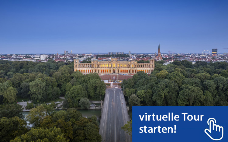 Das Maximilianeum - Der Sitz des Bayerischen Landtags im Flug