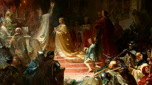 Die Kaiserkrönung Ludwigs IV. des Bayern 1328, Gemälde von August von Kreling | Bildarchiv Bayerischer Landtag | Foto Rolf Poss 