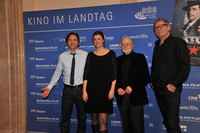 Das Hotel-Lux-Team: Hauptdarsteller Michael Herbig, die Produzenten Corinna Eich und Günter Rohrbach und Regisseur Leander Haußmann | Foto: Rolf Poss