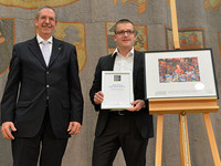 Sieger Kategorie Nachwuchspreis, Sonderpreis Rotary International: Stefan Bausewein mit Michael Bulla, Rotary International | Foto: Rolf Poss