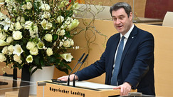 Ministerpräsident Dr. Markus Söder bei seinen Gedenkworten während des Trauerakt für die Corona-Verstorbenen in Bayern