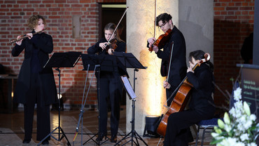 Sorgten für eine würdige Gestaltung des Gedenkakts: Musikerinnen und Musiker des LAVA-Quartetts 