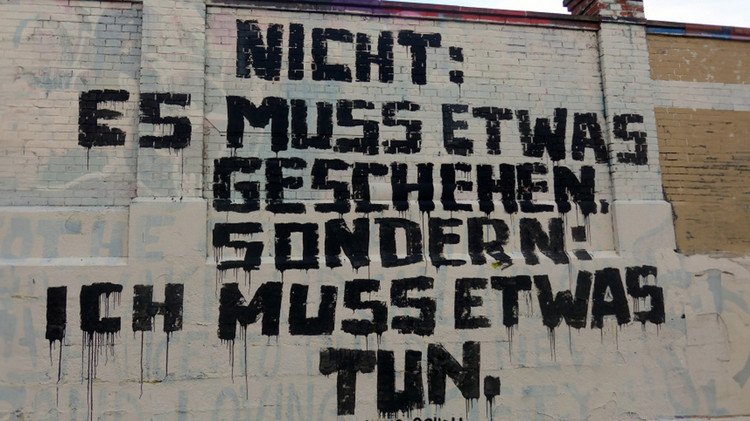 Graffiti mit Aussage von Mitglied der Weißen Rose