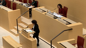 Dr. Anne Cyron (AfD) während der Aktuellen Stunde im Landtag