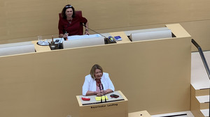 Eva Gottstein (FREIE WÄHLER) während der Aktuellen Stunde im Landtag