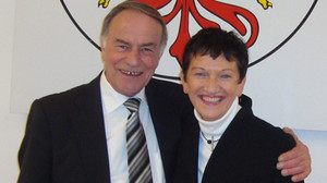 Brandenburgs Landtagspräsident Gunter Fritsch mit Vizepräsidentin Inge Aures.