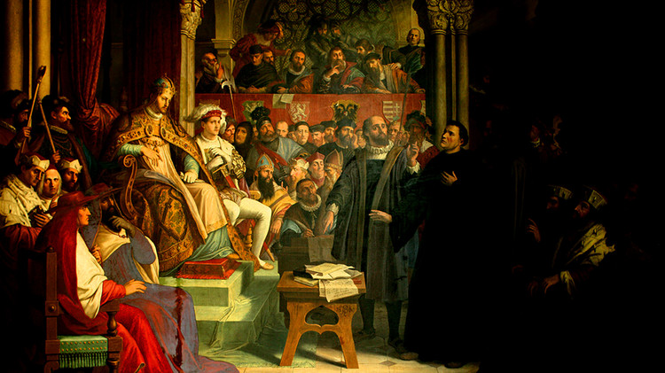 Luther auf dem Reichstag zu Worms (1521) Julius Schnorr von Carolsfeld 1869 - Copyright Studienstiftung Maximilianeum | Foto Unbekannt