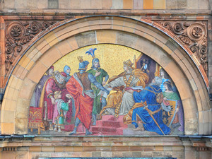 Mosaik: Hausvertrag von Pavia 1329 | Foto: Rolf Poss