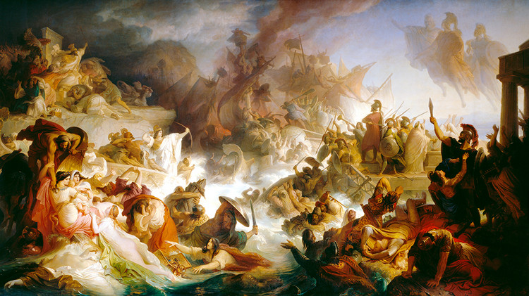 Die Seeschlacht bei Salamis (480 v. Chr.) Wilhelm von Kaulbach 1868 | Foto Rolf Poss - Copyright Studienstiftung Maximilianeum 