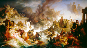 Die Seeschlacht bei Salamis von Wilhelm von Kaulbach | Foto Rolf Poss | Bildarchiv Bayerischer Landtag 